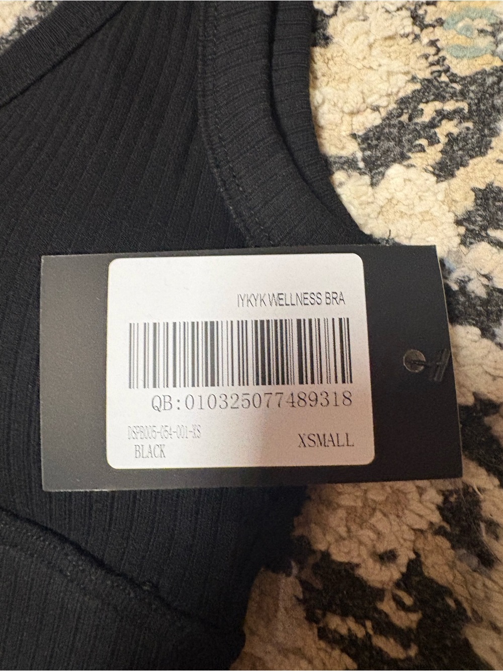 SHE Darc Black Ribbed Scoop-Neck Bralette - Size XS - Picture 2 of 4